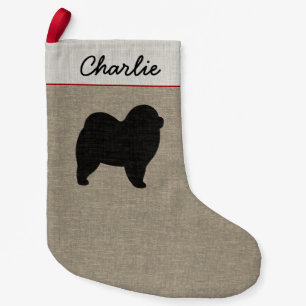Petite Chaussette De Noël Noël personnalisé par silhouette rugueuse de chi