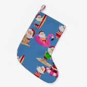 Petite Chaussette De Noël Noël plage santa claus vacances (Devant (Accrochage))