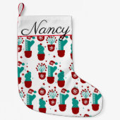 Petite Chaussette De Noël Noël Plantes Cactus Verdure Whimisical (Devant)