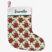 Petite Chaussette De Noël Noël Poinsettia Floral Noël Stocking (Devant)