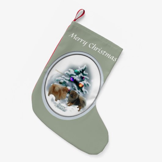 Petite Chaussette De Noël Noël Poméran (Devant (Accrochage))
