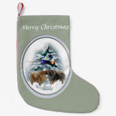Petite Chaussette De Noël Noël Poméran (Devant)