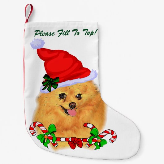 Petite Chaussette De Noël Noël Poméran (Devant)