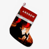 Petite Chaussette De Noël Noël pompier (Devant (Accrochage))