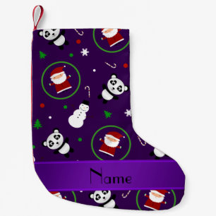 Petite Chaussette De Noël Noël pourpre nommé personnalisé de Santa de pan