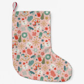 Petite Chaussette De Noël Noël Retro Pastel (Devant)
