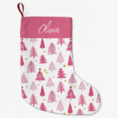 Petite Chaussette De Noël Noël rose (Devant)