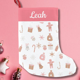 Petite Chaussette De Noël Noël rose mou
