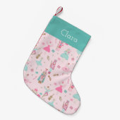 Petite Chaussette De Noël Noël rose pastel Nutcracker (Devant (Accrochage))