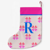 Petite Chaussette De Noël Noël rose vif Monogramme (Dos)