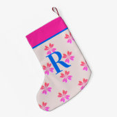Petite Chaussette De Noël Noël rose vif Monogramme (Dos (Accrochage))