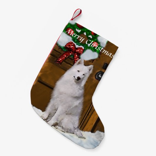 Petite Chaussette De Noël Noël Samoyé (Devant (Accrochage))
