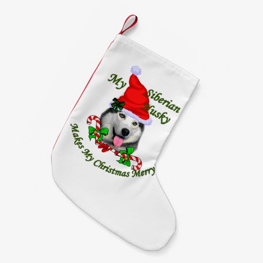 Petite Chaussette De Noël Noël sibérien Husky (Devant (Accrochage))