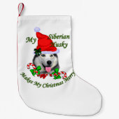Petite Chaussette De Noël Noël sibérien Husky (Devant)