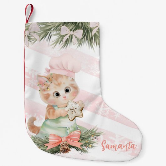 Petite Chaussette De Noël Noël Stocker Cookies Chat (Devant)