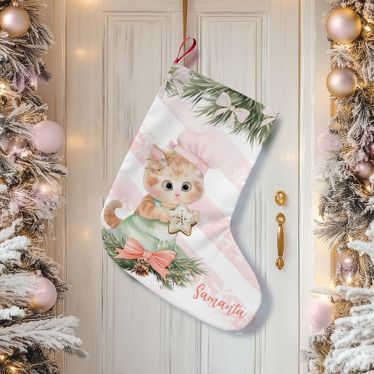 Petite Chaussette De Noël Noël Stocker Cookies Chat