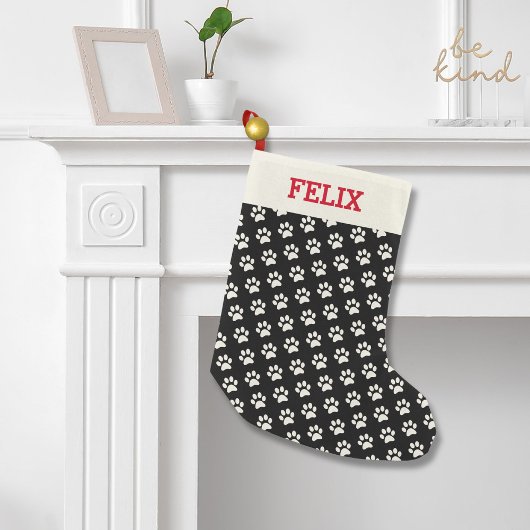 Petite Chaussette De Noël Noël Stocker pour chat avec nom