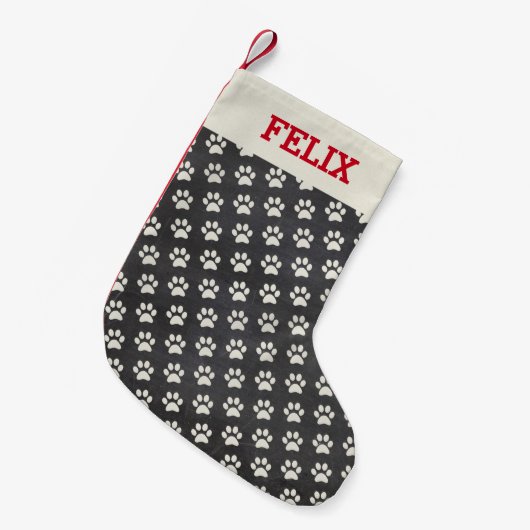 Petite Chaussette De Noël Noël Stocker pour chat avec nom (Devant (Accrochage))