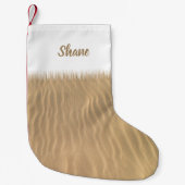 Petite Chaussette De Noël Noël sur les vagues de sable de plage (Devant)