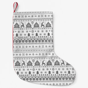 Petite Chaussette De Noël Noël traditionnel scandinave gris