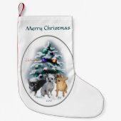 Petite Chaussette De Noël Noël trio Chihuahua (Devant)