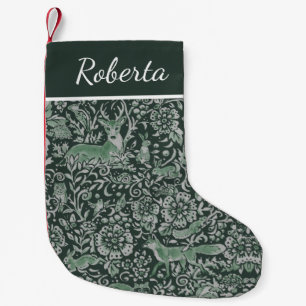 Petite Chaussette De Noël Noël Vert foncé Forêt animale Forêt animale su