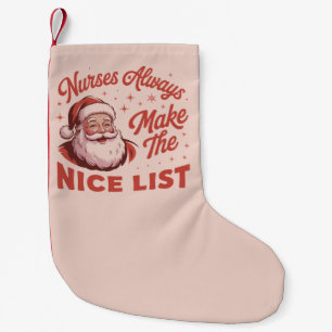 Petite Chaussette De Noël Noël Vintage Santa Infirmières Font la Bonne Liste