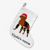 Petite Chaussette De Noël Noël Vizsla de Velcro (Devant (Accrochage))