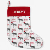Petite Chaussette De Noël Noël Zebra Funny Animal avec Santa Hat (Devant)