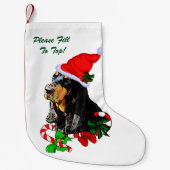 Petite Chaussette De Noël Noir et Tan Coonhound Noël (Devant)