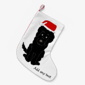 Petite Chaussette De Noël Noir Goldendoodle Chien Design (Devant (Accrochage))