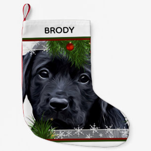 Petite Chaussette De Noël Noir Labrador Noël - Chien mignon chiot