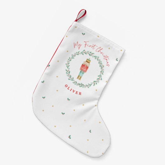 Petite Chaussette De Noël Noisette traditionnelle botanique de Noël mignon (Devant (Accrochage))