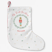 Petite Chaussette De Noël Noisette traditionnelle botanique de Noël mignon (Devant)