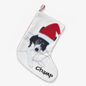 Petite Chaussette De Noël Nom Bordure Collie Père Noël Chien Noël Stocker (Devant (Accrochage))