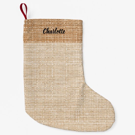Petite Chaussette De Noël Nom burap beige moderne (Devant)