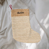 Petite Chaussette De Noël Nom burap beige moderne