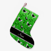 Petite Chaussette De Noël Nom citron vert parties scintillant guitares coeur (Devant (Accrochage))