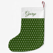 Petite Chaussette De Noël Nom classique Forêt foncée Pointe verte et blanche (Dos)