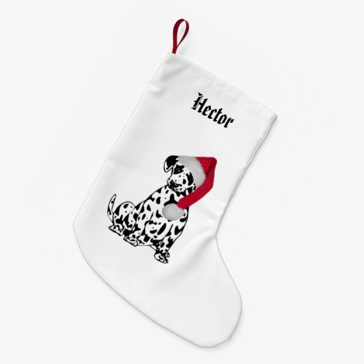 Petite Chaussette De Noël Nom dalmate de Noël (Devant (Accrochage))