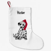 Petite Chaussette De Noël Nom dalmate de Noël (Devant)