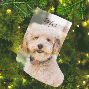 Petite Chaussette De Noël Nom de compagnie personnalisé et photo