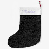 Petite Chaussette De Noël Nom de compagnie personnalisé Fleurs noires Lavand (Dos)