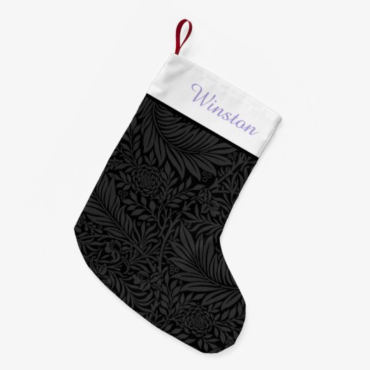 Petite Chaussette De Noël Nom de compagnie personnalisé Fleurs noires Lavand (Devant (Accrochage))