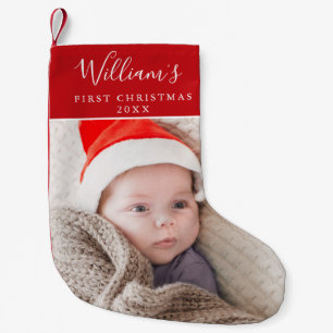 Petite Chaussette De Noël Nom de la première photo de Noël de bébé