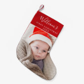 Petite Chaussette De Noël Nom de la première photo de Noël du bébé (Devant (Accrochage))