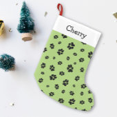 Petite Chaussette De Noël Nom de l'animal vert Motif des mignons Empreintes