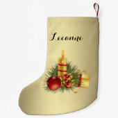 Petite Chaussette De Noël Nom de Noël doré (Dos)