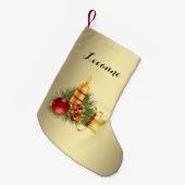Petite Chaussette De Noël Nom de Noël doré (Devant (Accrochage))