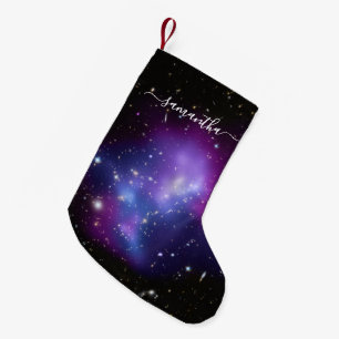 Petite Chaussette De Noël Nom de signature girly violet céleste